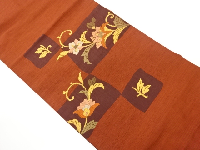 JAPANESE NAGOYA OBI / WOVEN FLOWER